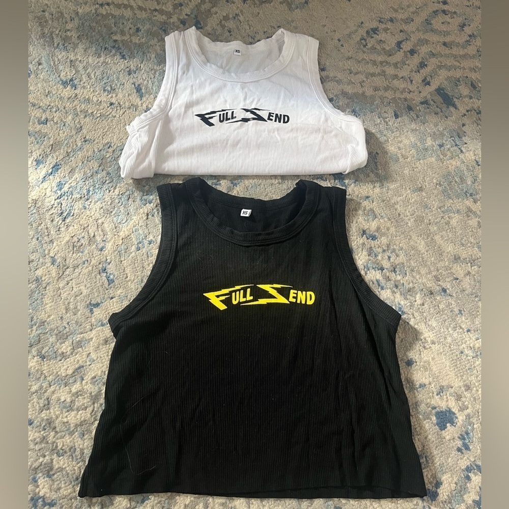 2 full send nelk boys crop tank tops XS